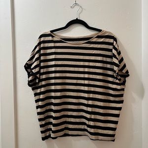 Classic Tan and Black Striped Top Size XL